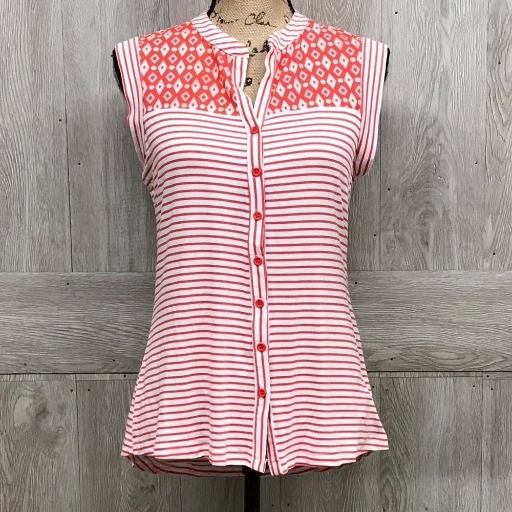 Dleione Striped Diamond Sleeveless Tank Top BB368